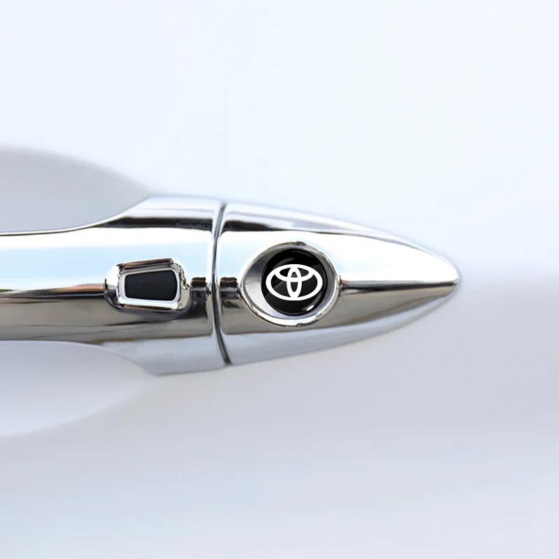 2/4/6Pcs Car Door Lock Keyhole Sticker Emblem Car Protective Sticker For Toyota TRD Racing Supra Corolla Parts Sport Yaris Grmn