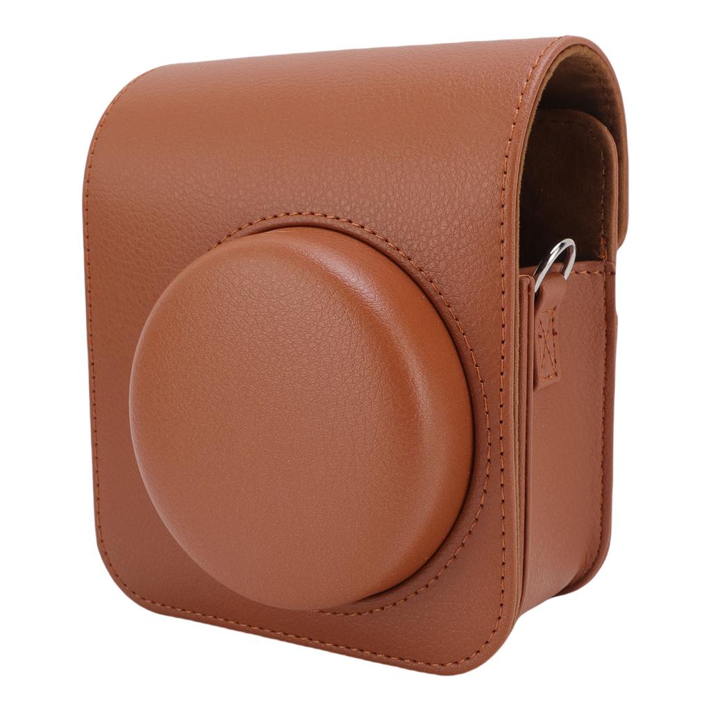 Protective Case Fit for Mini41 Instant Camera Litchi Pattern PU Leather Magnetic Flip Lid Retro Camera Bag with