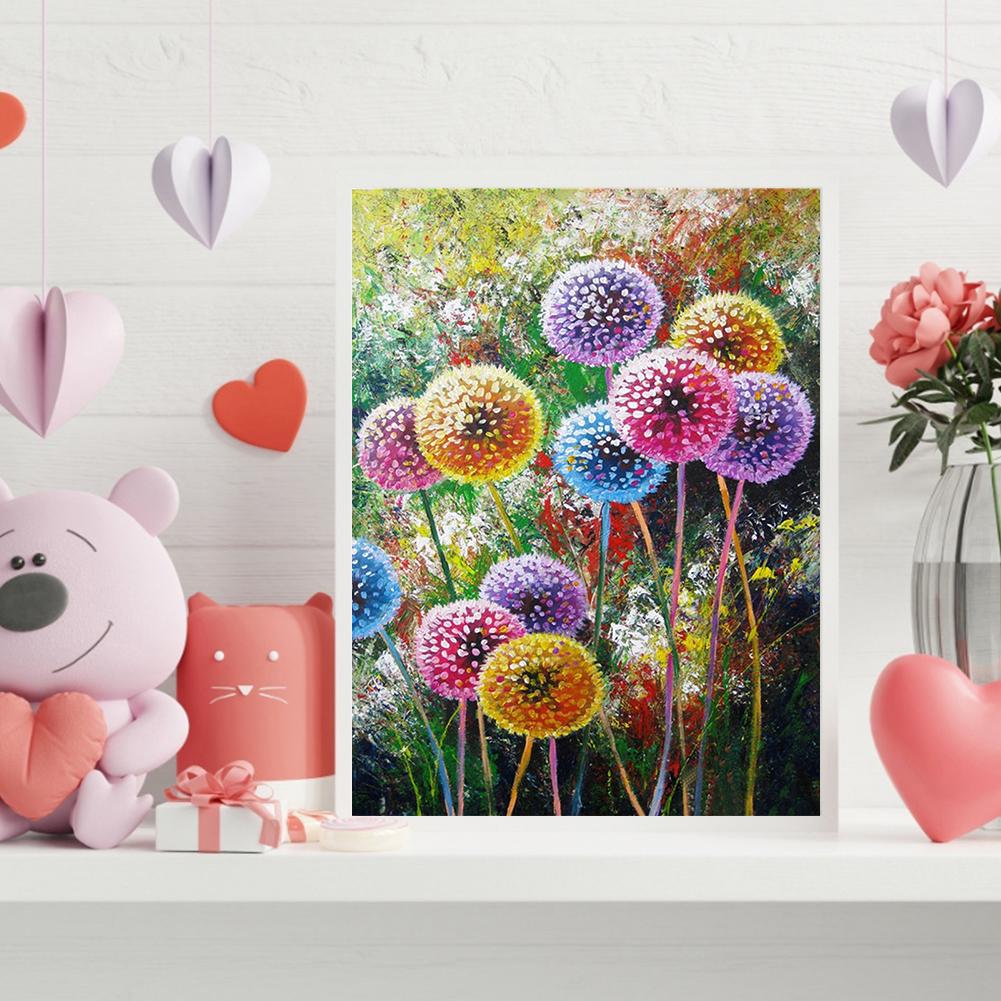 11CT Full Cross Stitch Colorful Dandelion Counted DIY Embroidery Kits Handmade Cotton Thread Needlework Wall Art Crafts Home Dec
