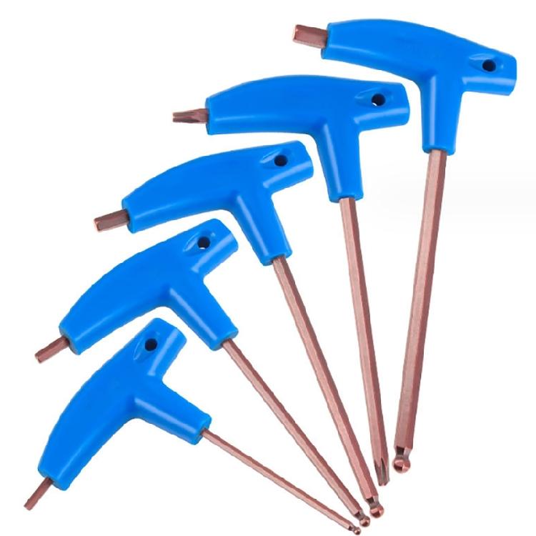 T-Handle Allen Wrench Bike Long Arms Hexagon Key with Ball End Screwdriver Tool
