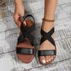 Women's Summer New Gladiator Sandals Versatile Flat Open Toe Elastic Plus Size Minimalist Shoes