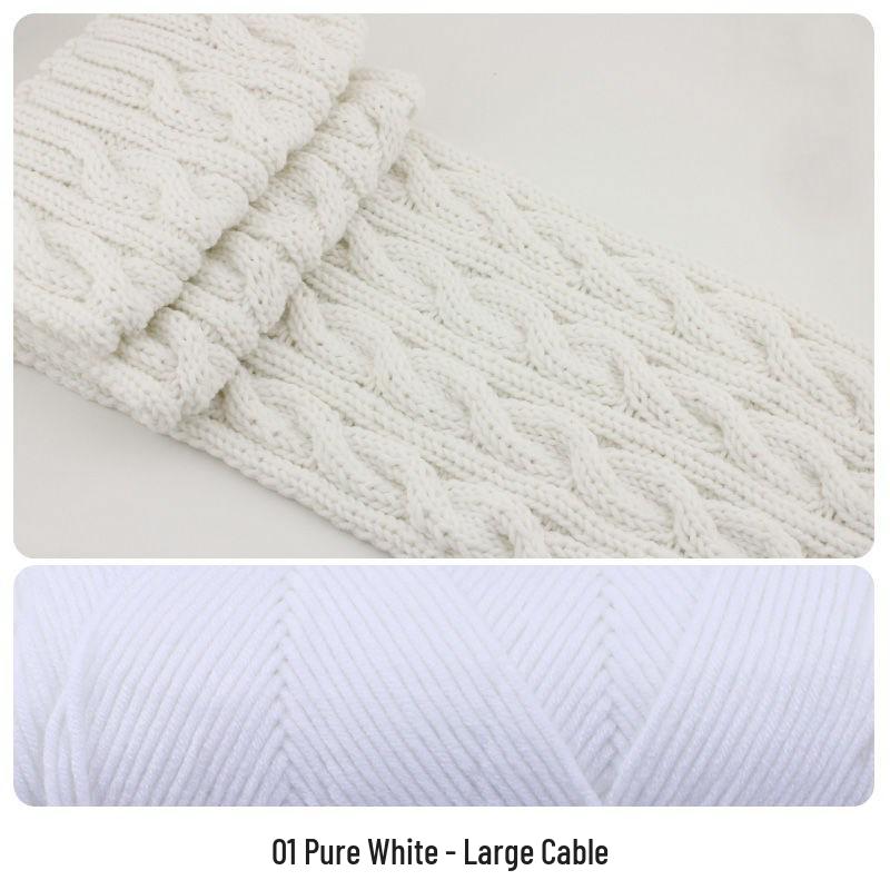 Hand-Knitted Cotton Wool Scarf Yarn for Men & Women, Coarse Wool & Milk Cotton Material, Worsted Crochet.