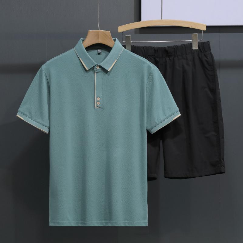 Mens Casual Solid Color Short Sleeve Polo Shirt