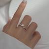 WANTME Anello Aperto Ramo Germoglio Zircone Cristallo di Lusso Argento Sterling 925 Dolce Chic Foglia per Donna Gioiello Anniversario Matrimonio
