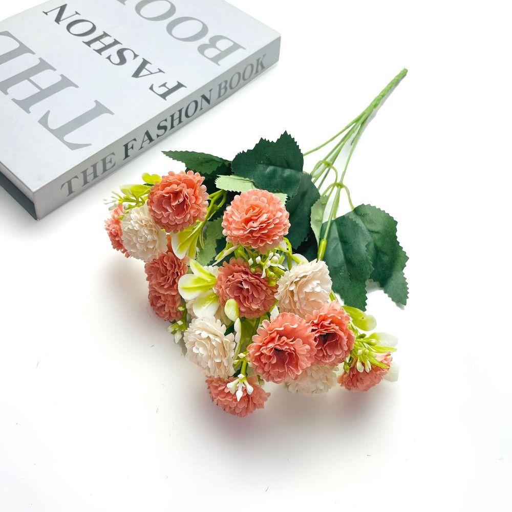 Silk Cloth Artificial Carnation Bouquet 15 Heads Mother's Day Gifts Simulated Carnation Photography Props Wedding Fake Flower