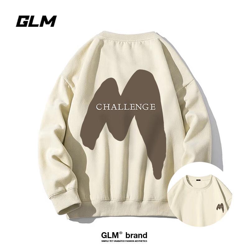 

GLM Men s Trendy Letter Print Loose Pullover Sweatshirt 3XL