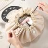 Convenient Lazy Makeup Organizer for Travel/Work Large Capacity Waterproof Drawstring Closure 1-Second Foldable No-Spill Design
