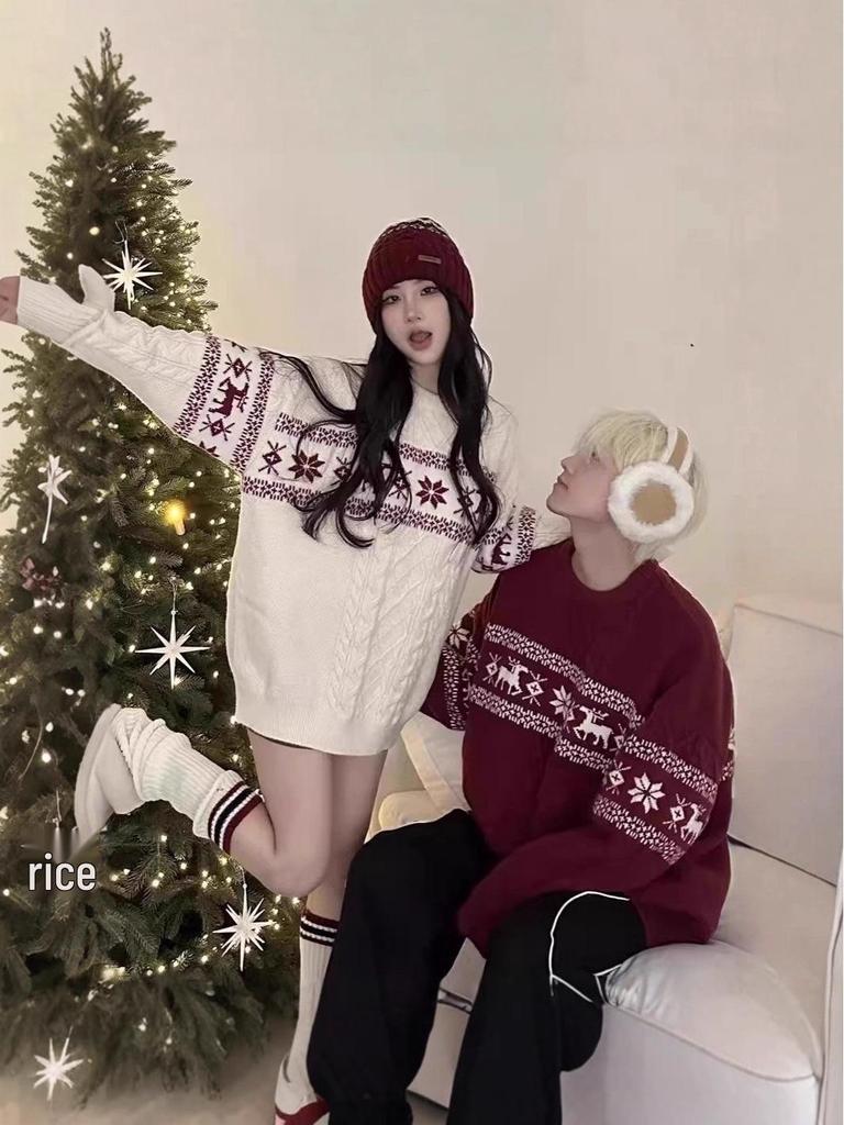 Nordic Faroe Islands Reindeer Christmas Pullover for Men & Women - Retro Cable Knit Sweater for Autumn/Winter