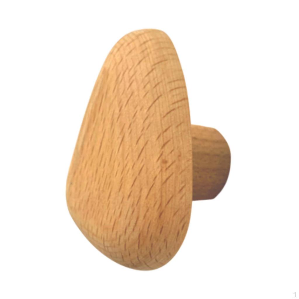 Coat Hook in Wood, Wall-Mounted Organizer with Dresser Drawer Knob