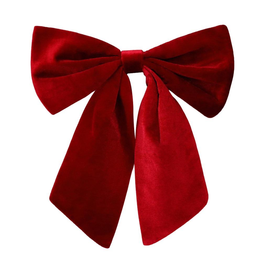 1/2PCS Red Christmas Decorative Bowknot DIY Accessories Big Size Xmas Tree Hanging Bowknot Showwindow Ornament Flannel