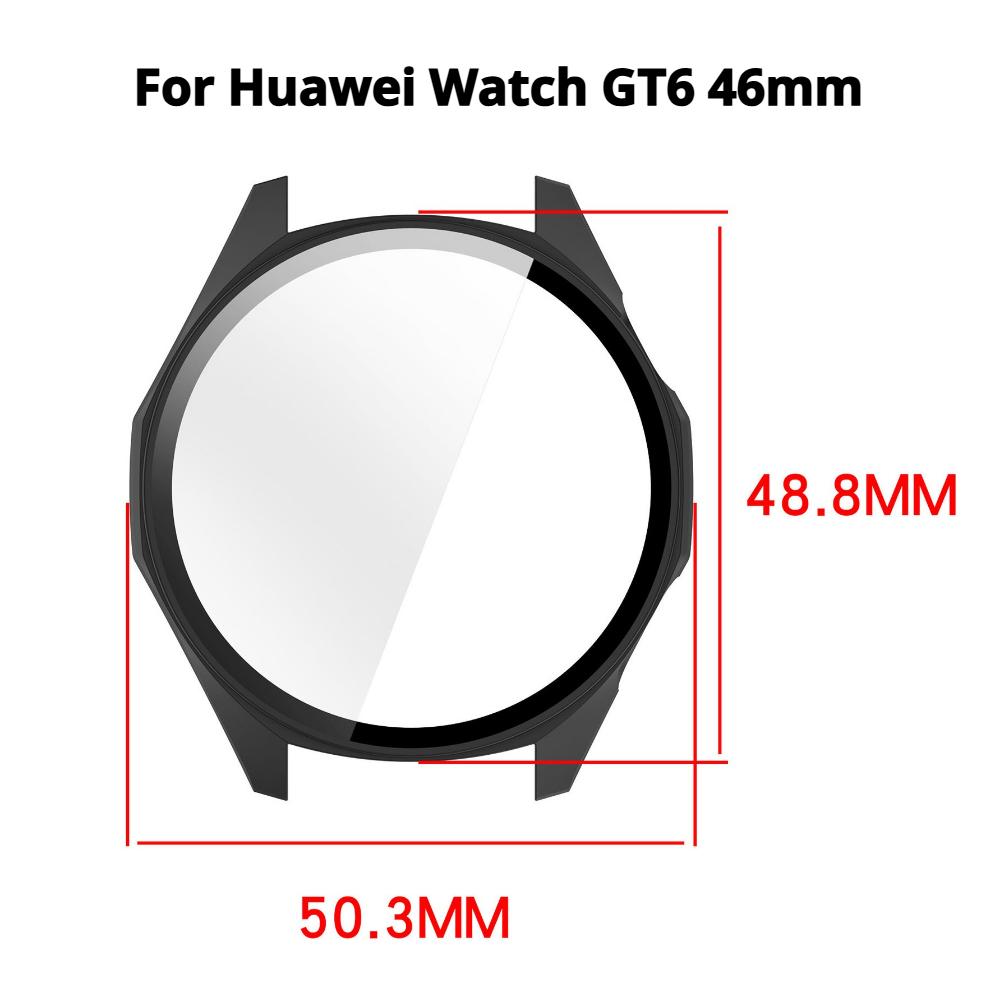 Tempered Glass+PC Case for Huawei Watch GT6 41mm Full Cover Smart Watch Accessories Protective Hard Huawei GT6 46mm Cases