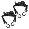 2pcs Balck Auto Ratchet Strap Steel Luggage Fixing Strap Durable Tie Down Strap  Luggage Fixing