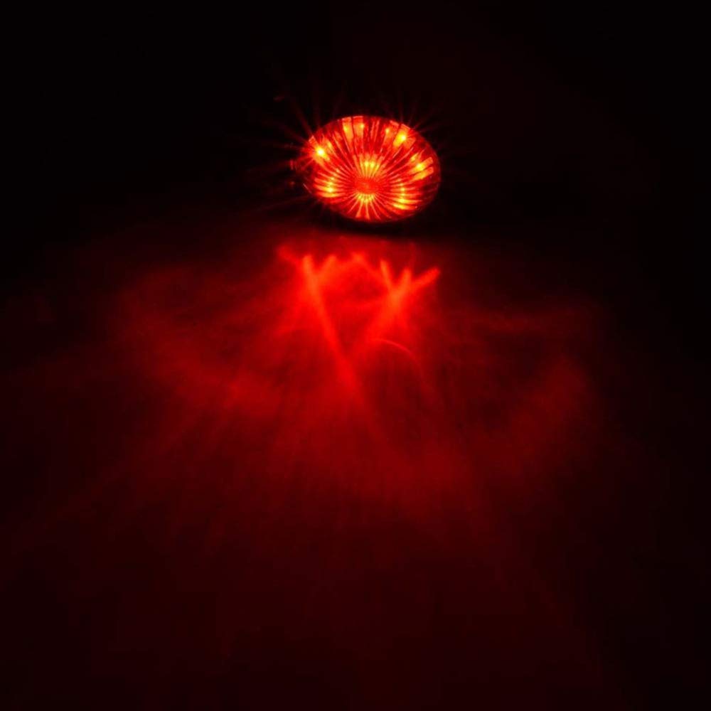 YIBO Motorcycle Red LED Adjustable Cafe Racer Style Stop Tail Light Bike Brake Rear Lamp Tail Light Chopper (Silver)