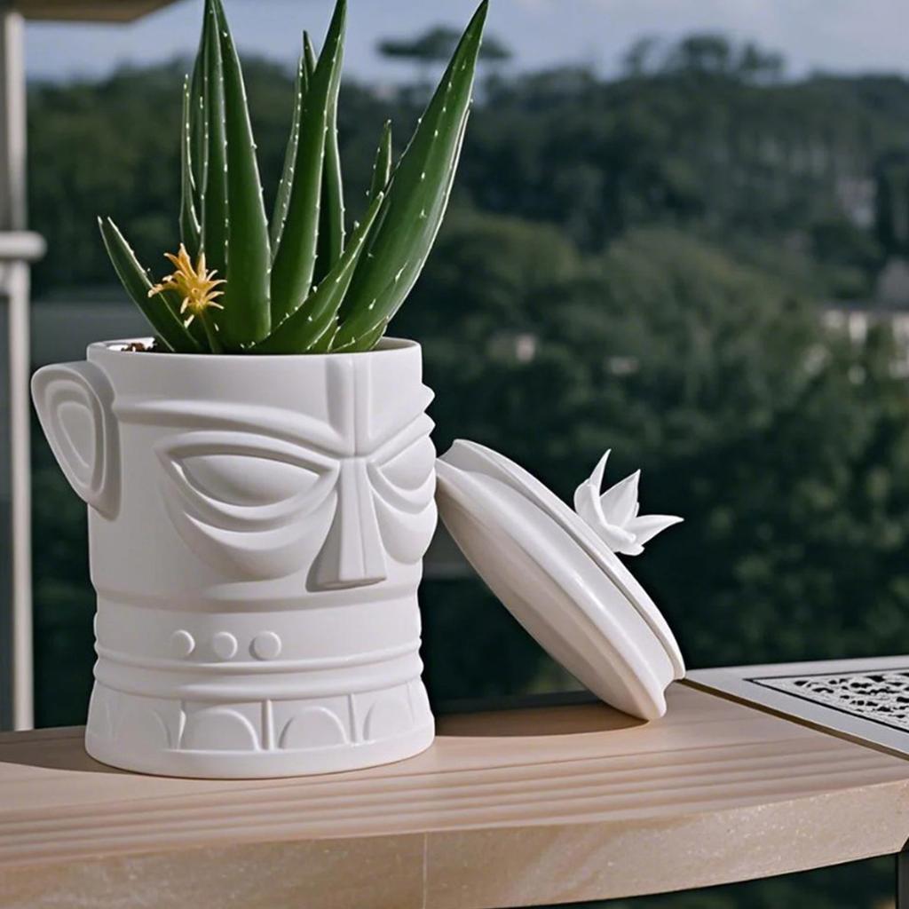 Silicone Mould for Candle Making and Resin Art Sanxingdui Mask Storage Cup Crafting Nordic Designs Home Decoration