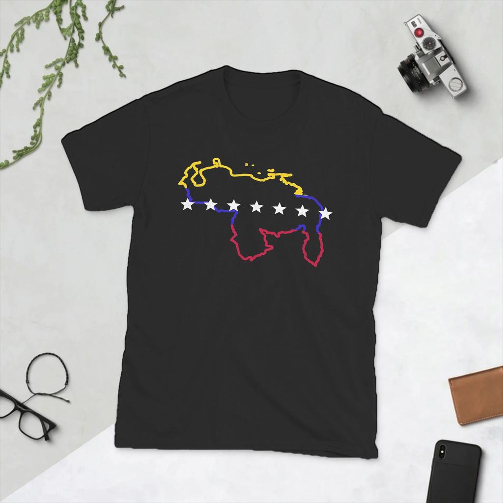 Venezuela Map 7 Stars Flag T Shirts Unisex Cotton Novelty Tshirts Crewneck Venezuelan Tees Short Sleeve Clothing Plus Size