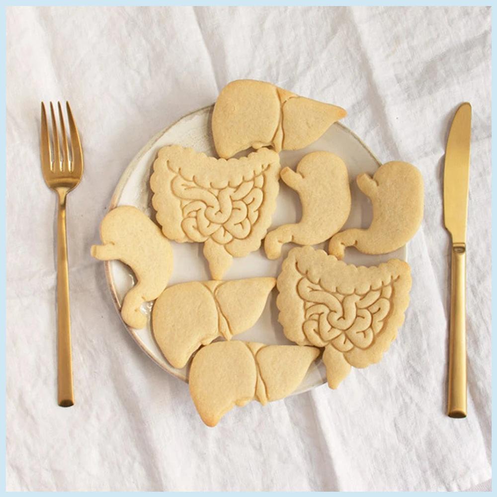 Human Organs Cookie Cutter Heart Brain Shape Fondant Icing Biscuit Mold Party Cake Decoating Baking Tools Kitchen Accessories