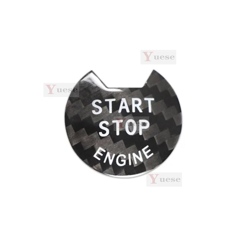 Car Engine Start Stop Button Cover Real Carbon Fiber Sticker For Nissan Murano 2015- чёрный