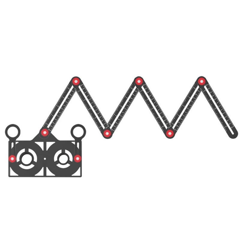 Aluminum Alloy Multi-function 6/12 Fold Ruler Angle Finder Universal Angler Ruler Metal Drill Guide Locator 6/12 Fold