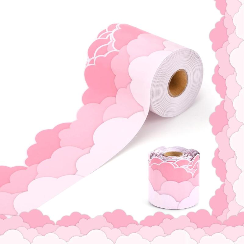 1Roll Self Adhesive Rainbow Pencil Edge Stickers Chalkboard Bulletin Board Border Paper 3Inch Border Classroom Decors