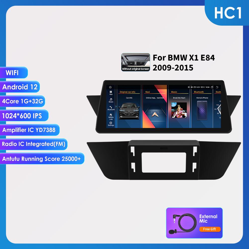 

OSSURET Для BMW X1 E84(2009-2015)Без оригинального экрана с 10,25-дюймовым интеллектуальным автомобильным оборудованием, поддержкой RDS, беспроводной Bluetooth, Carplay, Android Auto DSP HC1 1G 32G