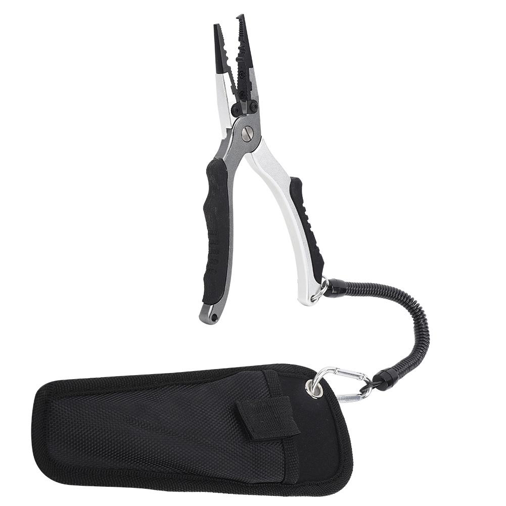 Rubber Handle Aluminium Alloy Casting Anti skid Easy Opening Ring Fishing Pliers Hook Remover Tool with Storage Bag