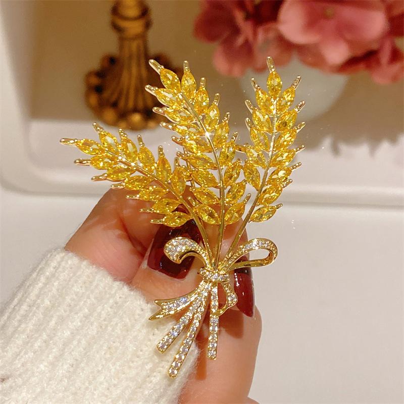 Goldene Ähre Brosche High-End Nische Corsage Temperament Vielseitig Bouquet Anzug Mantel Anstecknadel