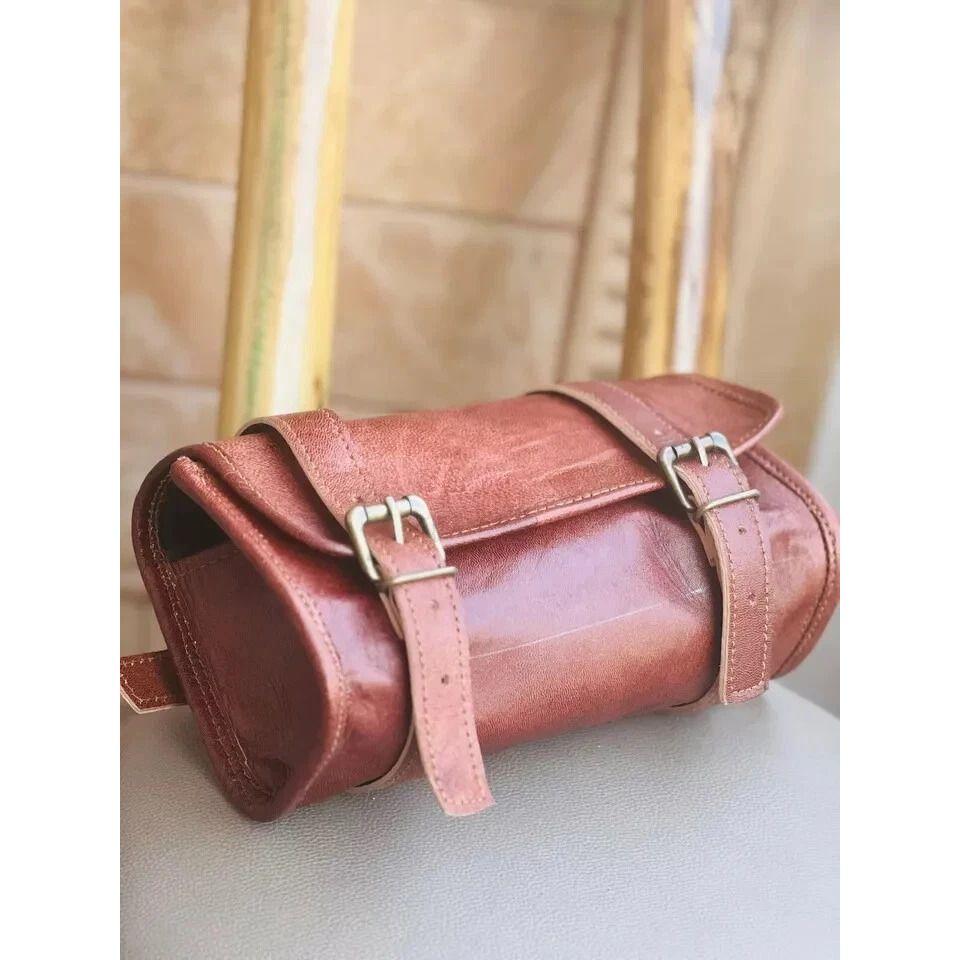 Véritable Chèvre Sac à Outils en Cuir Célèbre Moto Véritable