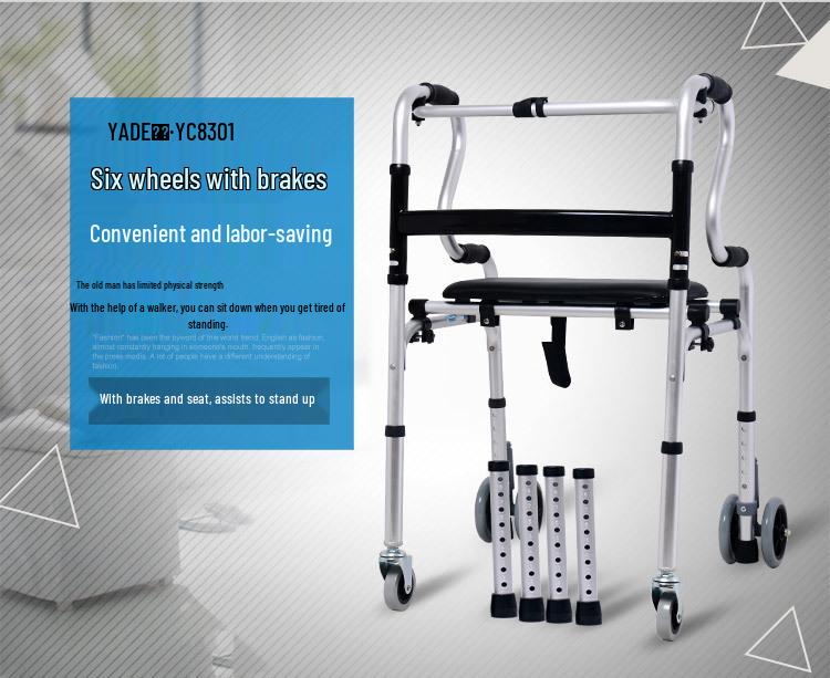 Yade Hliníková chodítka se sedátkem a masážní funkcí pro seniory a osoby se zdravotním postižením