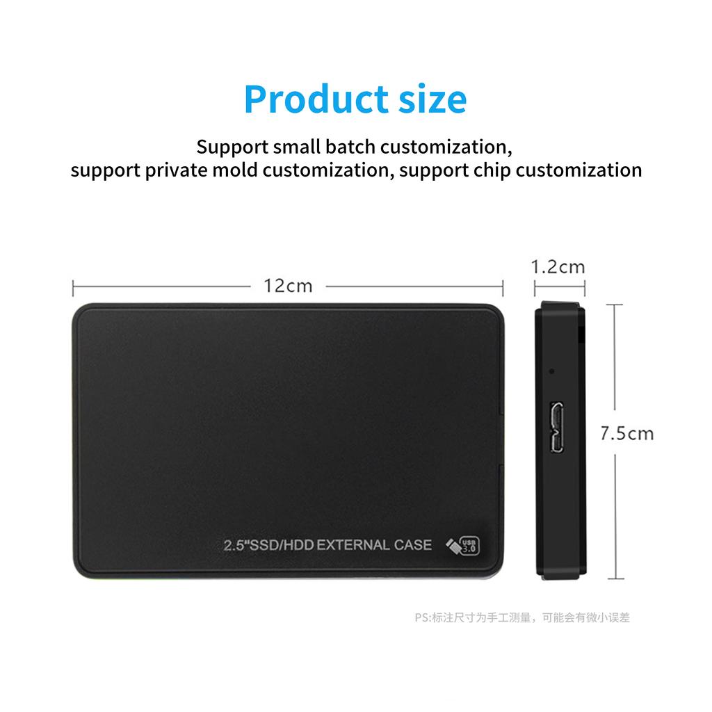 Gabinete Metálico para SSD SATA de 2,5 Polegadas para USB 3.0 Caixa Protetora Externa para Disco Rígido para HD Caixa Plástica