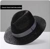 Hochwertige Raffia-Sonnenhüte Herren Große Größe 64cm Handgewebte Strohhüte Reise Strand Sonnenschutz Panama Gentleman Filzhüte