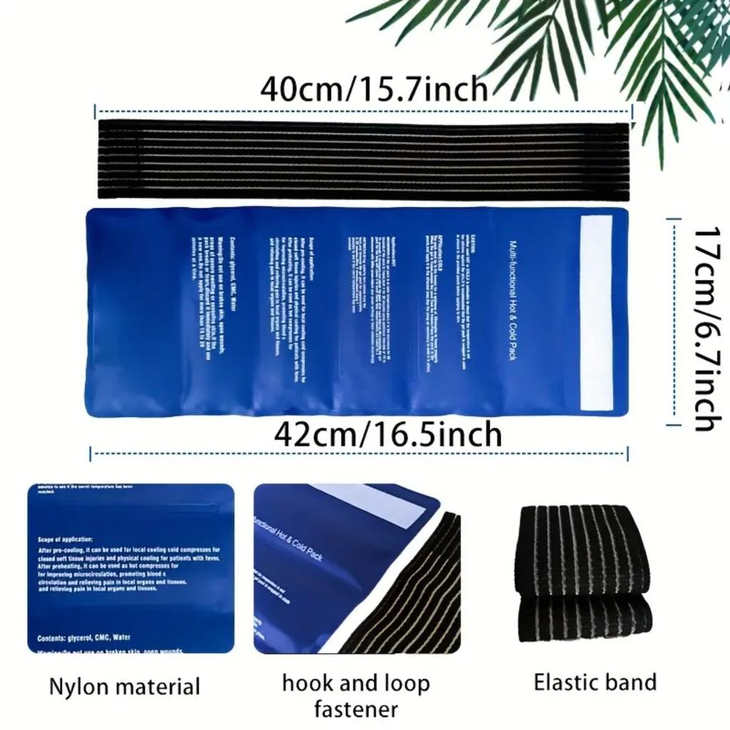 Gel Ice Pack for Injuries Reusable Flexible Hot Cold Therapy Compress with Strap for Shoulder Back Hip Knee Surgery Pain Relief