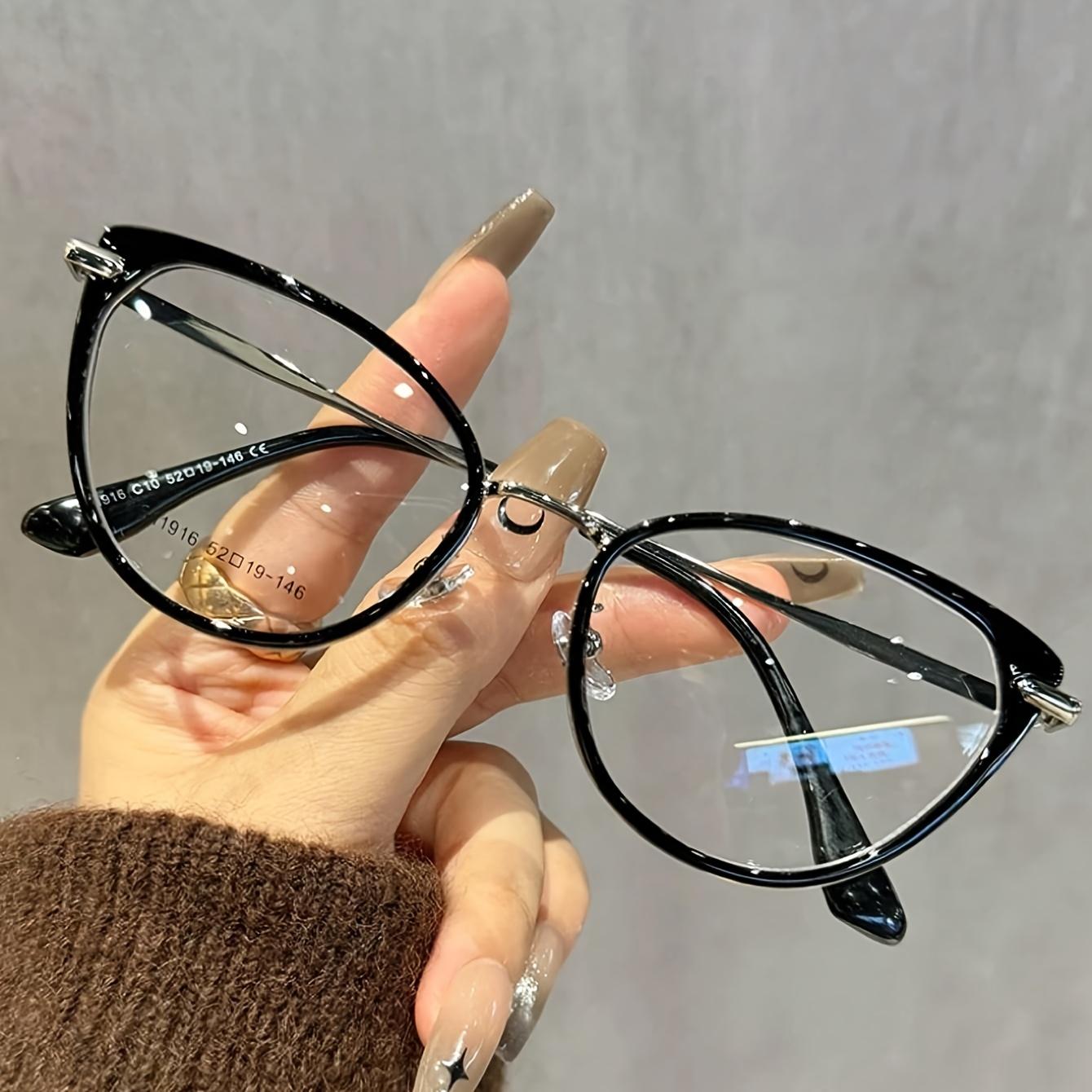 

Fashion TR90 Metal Cat Eye Women Glasses Frames Retro Clear Anti-blue Light Eyewear Men Spring Hinge Optical Frame