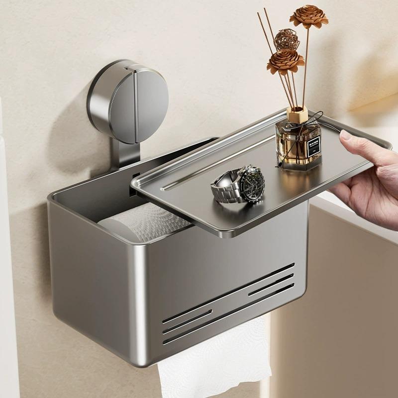 Soporte para papel higiénico de pared sin taladrar, caja de pañuelos para baño y cocina