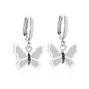 Vintage Mini Butterfly Small Hoop Earrings For Female Women Lovely Animal Drop Earring Gift Jewelry