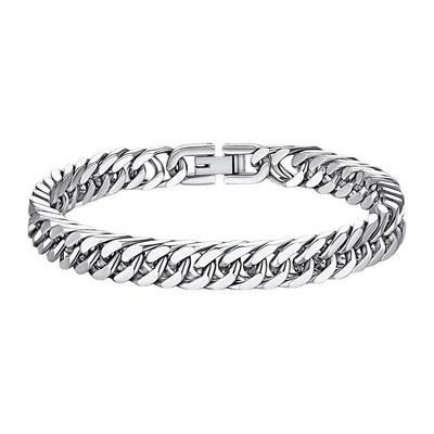 Grenzüberschreitendes kubanisches Kettenarmband aus Titanstahl – einfacher europäischer und amerikanischer Stil