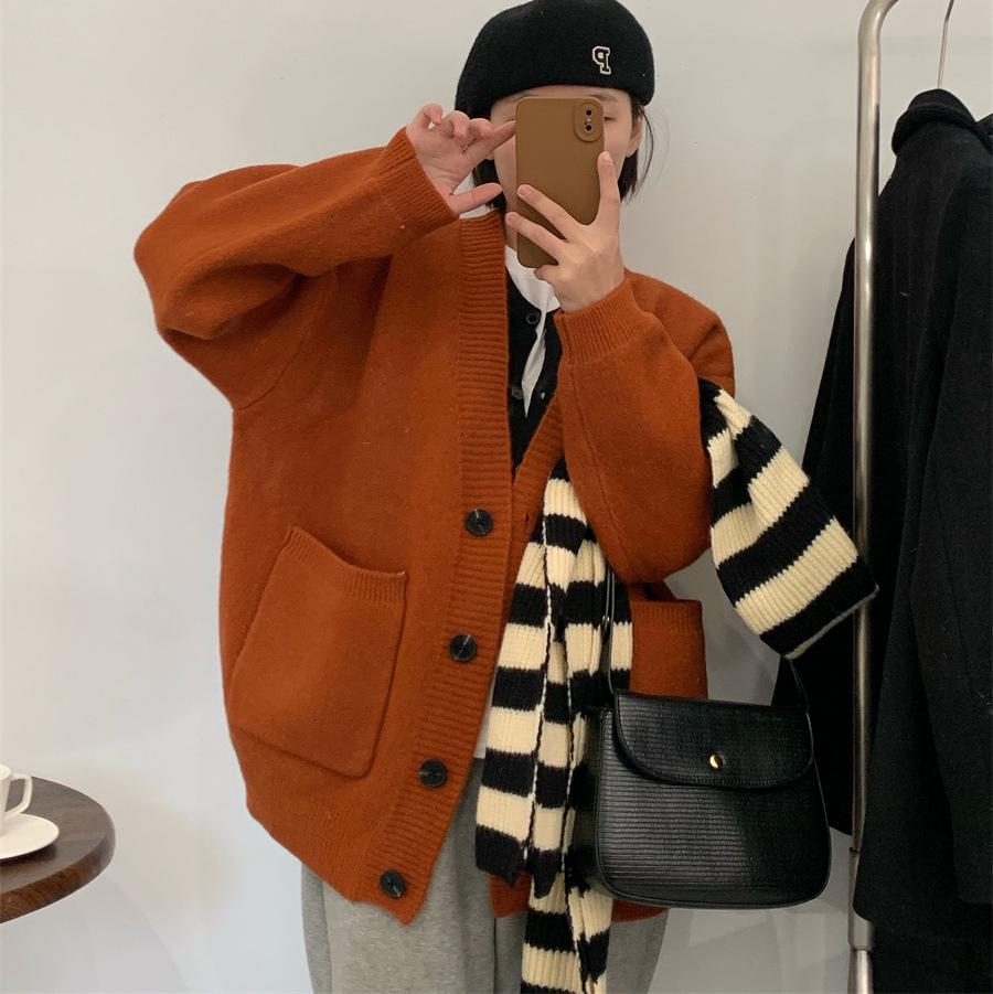 2026 Women's Petite Soft Knit Cardigan – Cozy Autumn/Winter Loose Fit Sweater Coat