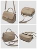 Zency Genuine Leather Retro Khaki Handbag Women Square Bag Crossbody Top-handle Bag