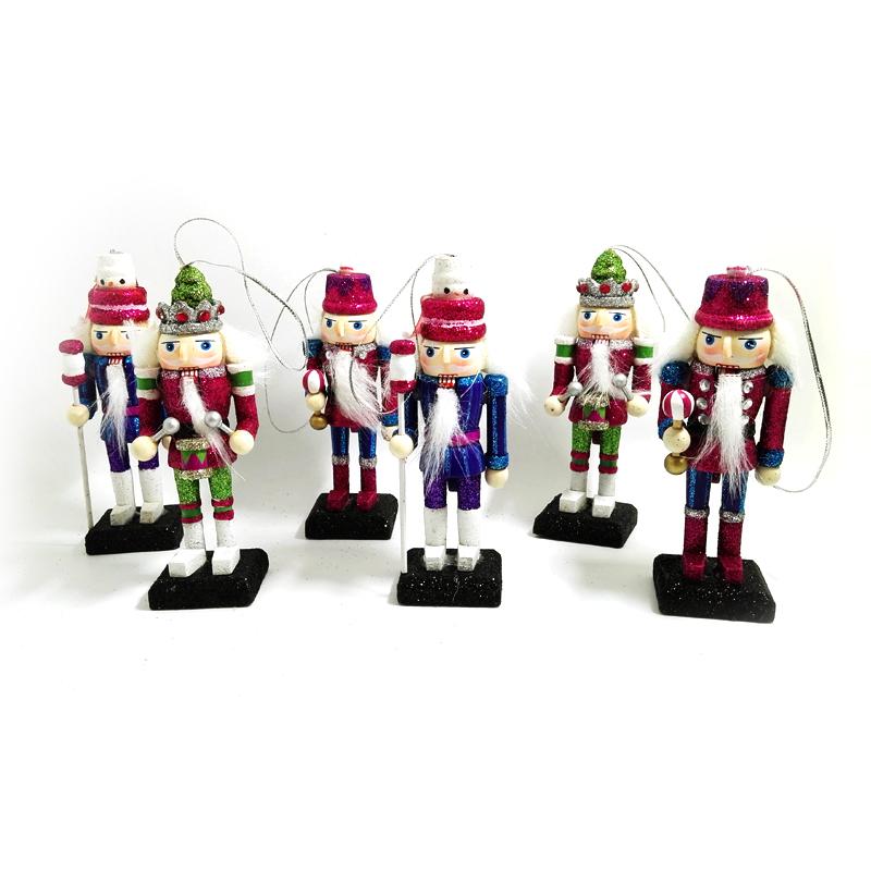6 pezzi/Lotto Burattini di Bambole Mobili con Copertina Rigida 12cm Burattini Schiaccianoci Possono Essere Attivi Burattino Lucido Brillante Regalo di Natale Ht018