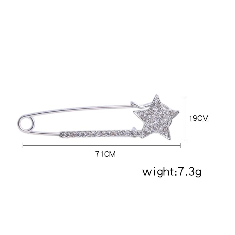 Trendy Rhinestone Five Pointed Star Brooches for Women Unisex Pearl Flower Pins Office Party Friend Gifts Jewelry Accessories