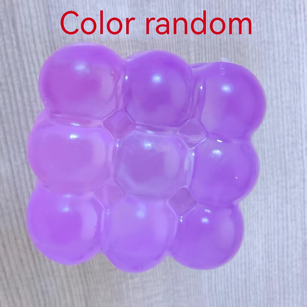Grape Squishy Toy for Kids, TPR Stress Ball for Fine Motor Skills, BirthdayChristmasEaster Halloween Gift, Soft Pink Purple Blue