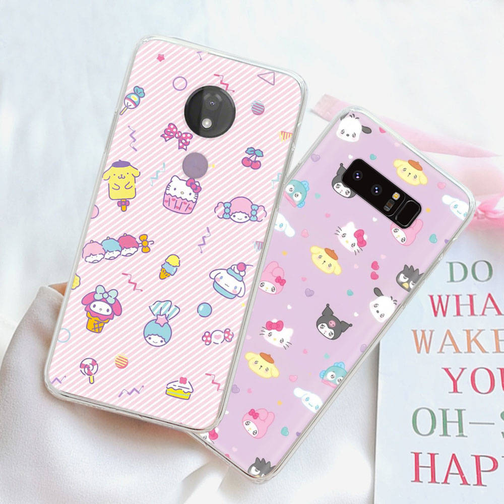 JZ6 Sanrio Cartoon Transparent Case for Samsung A04 A14 A23 M33 M53 Realme 10 9 C35 C55 VIVO Y02 X80 Infinix Hot 30 Note 11 Tecno Spark 8P Pro