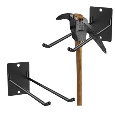 Rack di stoccaggio a parete con capacità di carico di 150 libbre, design a doppio gancio, rivestimento antiruggine, facile installazione, gancio per attrezzi