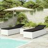 VidaXL Garden Lounge Chairs Tea Table 3pcs Woven Resin White