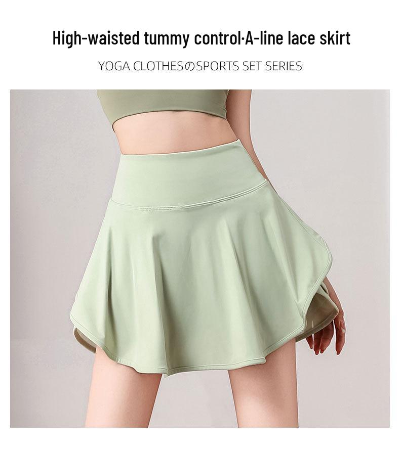 Damen Sommer 2024 Schnelltrocknendes Badminton- & Tennis-Set: Spitzenrock & Sportbekleidung für Yoga, Laufen, Fitness.