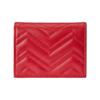 GUCCI Marmont double G logo snap closure quilted leather card holder wallet for women  red