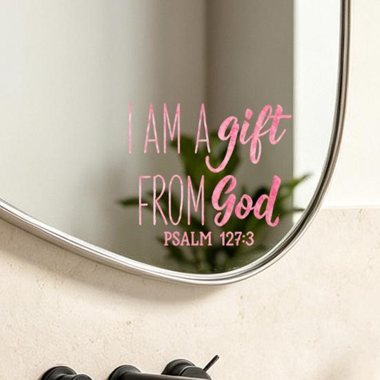 Removable Glass Decor for Home Inspirational Quote Decals Mirror, Motivational Saying Affirmation Stickers, Waterproof Wall Art Mirror Static Sticker