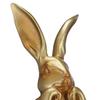 Osterhase Figur Vintage Gold Harz Hase Statue Frühlingshase Tischmittelstück für Zuhause Innen Dekoration