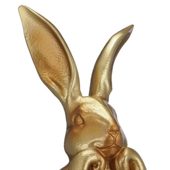Osterhase Figur Vintage Gold Harz Hase Statue Frühlingshase Tischmittelstück für Zuhause Innen Dekoration