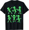 Funny Dancing Aliens Green Man Graphic Tee Short Sleeve Casual O-Neck T-Shirt for Boys Girls