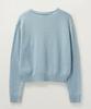 Seteo (W) Contrast Stitch Semi-Crop Knit Ice Blue